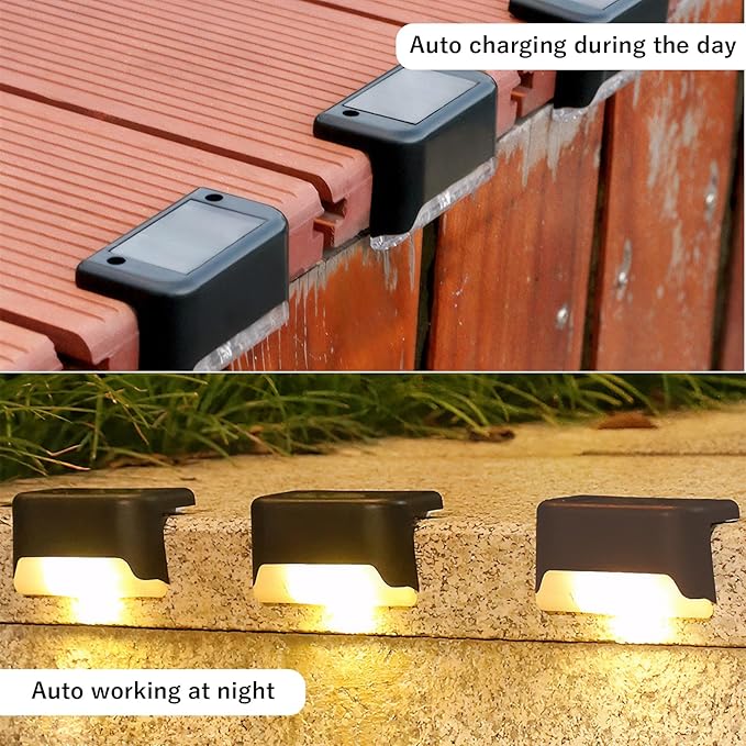Fohil 16 Pack Solar Fence Lights Outdoor, Solar Step Lights LED Waterproof Patio Decor Solar Powered Deck Light for | Lumora