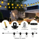 Aialun 51ft Outdoor String Lights 2200K Warm White,Outside Patio Lights Led S14 Shatterproof Plastic Edison Bulbs | Lumora