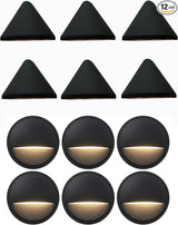 GKOLED Low Voltage Deck Lights Pack, 6pcs Round Deck Lights with 6pcs Cone Deck Lights | Lumora