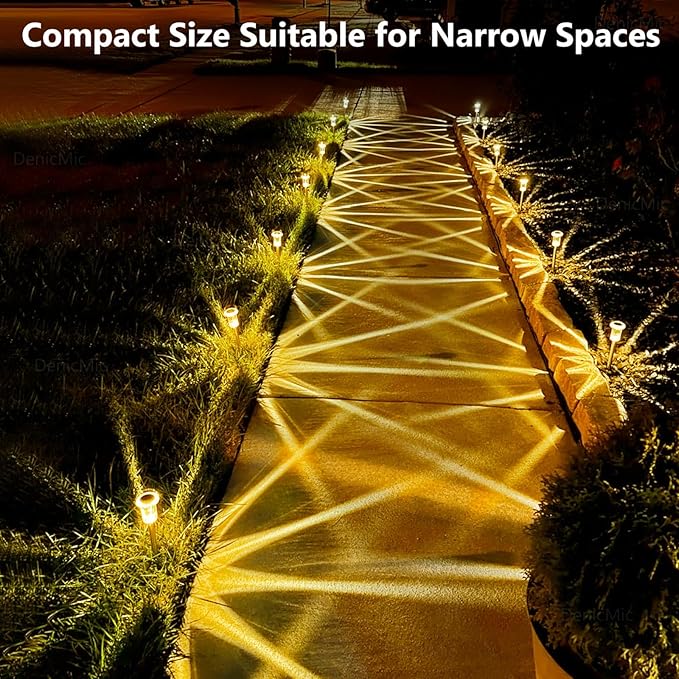 DenicMic Solar Lights Outdoor 15 Pack Waterproof 3000K Warm White LED Stainless Steel Stake Outside Lights for Yard | Lumora