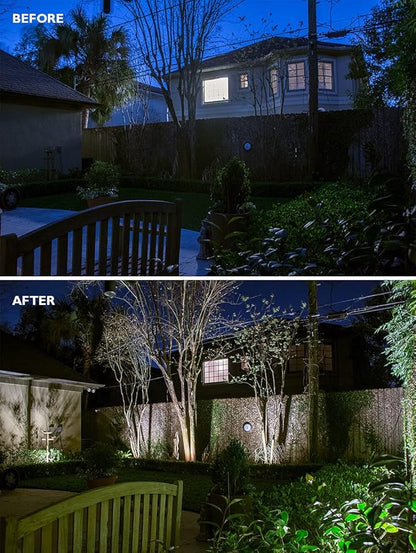 Gen2 Outdoor LED Landscape Light - 50W MH Equal, Waterproof, 15W, 1370 Lumen, 3000K Warm White - Backyard Walkway Security Light, 1/2" Knuckle Mount, 120-277V, 5 Year Warranty