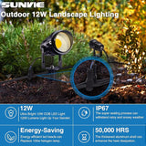 SUNVIE 12W Low Voltage Landscape Lighting Landscaping Lights with Connectors Outdoor LED Landscape Light 3000K | Lumora