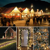 C9 Christmas Lights Outdoor, 100FT Waterproof Warm White LED String Lights for Roofline Xmas Tree Patio Holiday | Lumora