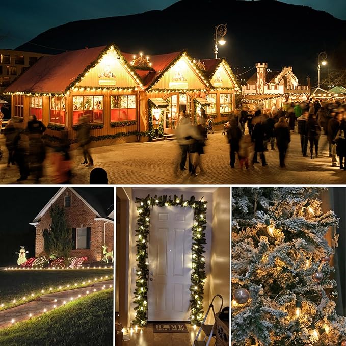 C9 Clear Christmas String Lights, 50FT 52 Bulbs Bright & Warm Outdoor Christmas Lights, Outdoor Indoor Xmas | Lumora