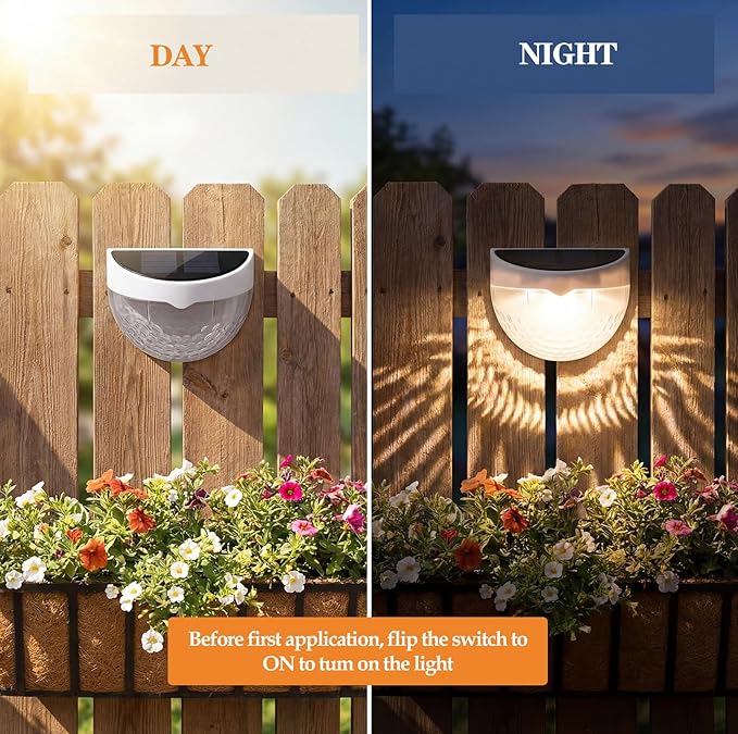 VIHOSE 12 Pack Raised Garden Bed Solar Lights Magnetic with Dusk to Dawn Sensors Wide Angle IPX4 Waterproof Solar Powered Lights Outdoor for Planter Raised Beds Garden Patio Yard Fence, Warm White