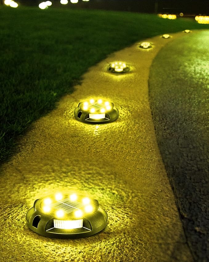 Biling Solar Ground Lights Uplight Sidelight, 12 Packs Bright Solar Outdoor Lights Waterproof for Yard Pathway | Lumora