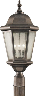 Sea Gull Lighting OL5907BK Martinsville Three Light Outdoor Post Lantern Outside Fixture, Black | Lumora