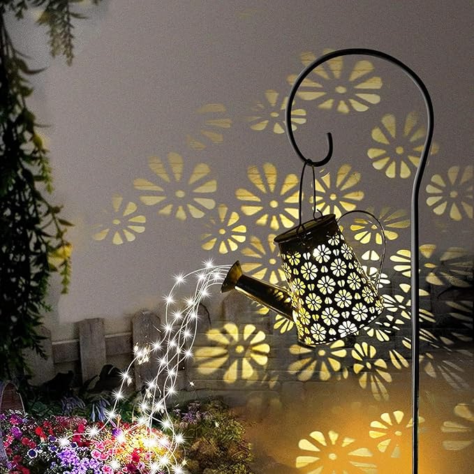 2 Pack Solar Watering Can with Lights,Solar Outdoor Garden Decor Waterproof Hanging Lantern Landscape Lights Outside Decorations for Yard Lawn Patio Gardening Gifts.