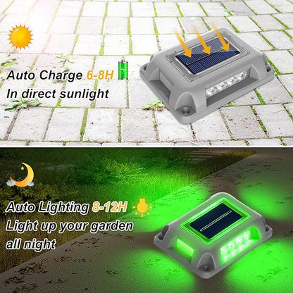 T-SUN Solar Deck Lights 12 Pack Driveway Solar Lights Outdoor Halloween LED Dock Light IP65 Waterproof Ground Deck Light for Sidewalk Step Garden Pathway