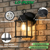 LIT-PaTH Outdoor Wall Lantern, Wall Sconce as Porch Lighting Fixture, E26 Base, Aluminum Housing Plus Glass | Lumora