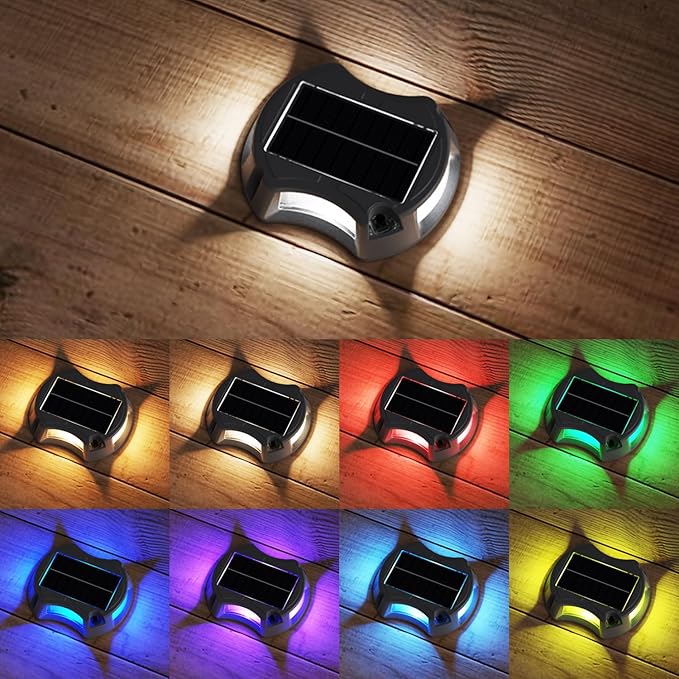 Solar Driveway Lights Solar Dock Lights 9 Colors in 12 Pack, Waterproof IP68, Outdoor, for Driveway Markers, Marine | Lumora