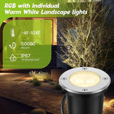 Junview Low Voltage Landscape Lights Christmas 10W RGBW Warm White LED Well Landscape Lighting Waterproof Outdoor | Lumora