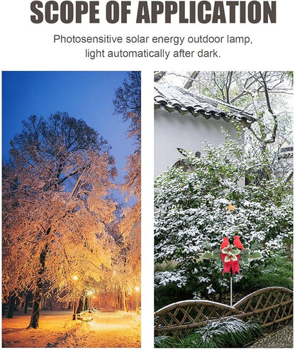 Uonlytech Solar Xmas Tree Path Light with Red Bird Led, Solar-Powered Outdoor Lawn Stake Lamp for Christmas Garden and Courtyard Decoration