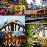 Mlambert Plug in 3 Color Outdoor LED Dimmable String Lights Bundle with 6 Pack Replacement Bulbs | Lumora