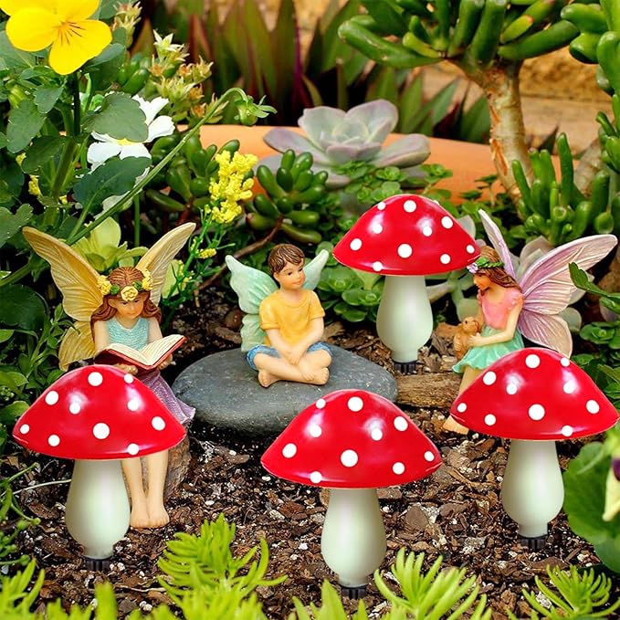 Upgraded 8-Pack Red Solar Mushroom Lamp for Garden Decor, 8 Modes Solar Mushroom Garden Lights Outdoor Waterproof Mushroom Solar String Lights for Christmas Halloween Garden Pathway Yard Lawn