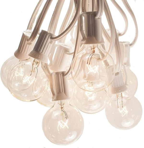 Hometown Evolution, Inc. 100 Foot G40 Globe String Lights with Clear Bulbs (100 Foot - White Wire) for Weddings | Lumora