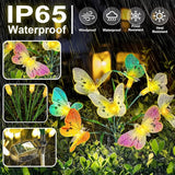 Anordsem Solar Garden Lights Outdoor: 8 Removable Optical Fiber Butterflies 2 Pack - Waterproof Fun Animal | Lumora