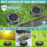 Solar Ground Lights, 8 Pack 12 LED Solar Disk Lights Outdoor Waterproof In-Ground Landscape Lighting for Garden | Lumora