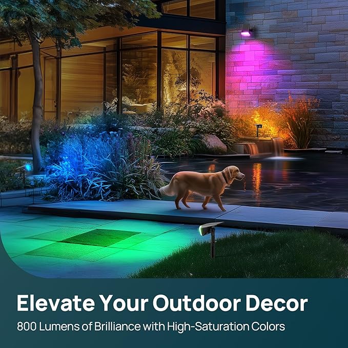 Linkind RGB Halloween Spotlights with Smart Solar Pathway Lights SP6 - Outdoor Security Flood Light | Lumora
