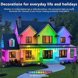 LETIANPAI 300FT Permanent Outdoor Lights,RGB Eaves Light with App Control Remote,DIY Scene Modes IP67 Waterproof | Lumora