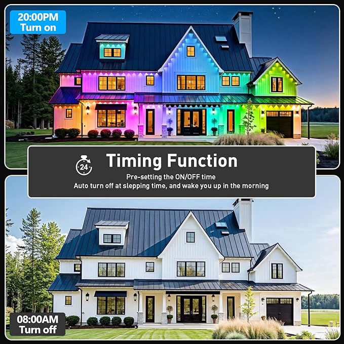 LETIANPAI 300FT Permanent Outdoor Lights,RGB Eaves Light with App Control Remote,DIY Scene Modes IP67 Waterproof | Lumora