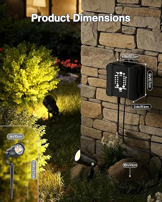 HIBOITEC Low Voltage Landscape Lighting 12W with Connectors 100W Transformer - Outdoor Security Flood Light | Lumora