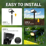 Illuminate Your Outdoor Space Solar Spot Lights - IP65 Waterproof with 2 Lighting Modes and Compact Design - Ideal | Lumora
