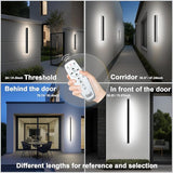 39 Inch Modern Outdoor Wall Lights, 3CCT Dimmable Outdoor Wall Sconce with Remote Control, IP65 Waterproof LED Long | Lumora