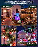 Frosted C9 Christmas Lights Outdoor, 25.7 Ft Christmas Pathway Lights with 20 LED Bulbs and Stakes, Connectable | Lumora