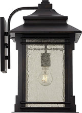 Franklin Iron Works Hickory Point Farmhouse Rustic Mission Outdoor Wall Light Fixture Bronze Lantern 19" Frosted | Lumora