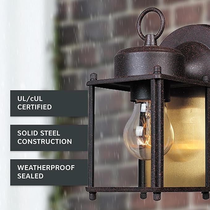 Designers Fountain 1161-RP Porch Outdoor Wall Lantern Sconce, 8in H, Rust Patina | Lumora