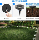 Peasur Mini Solar Ground Lights, 12 Pack Flat Solar Disc Lights Outdoor Waterproof, 2.3 Inch Small Solar Garden | Lumora