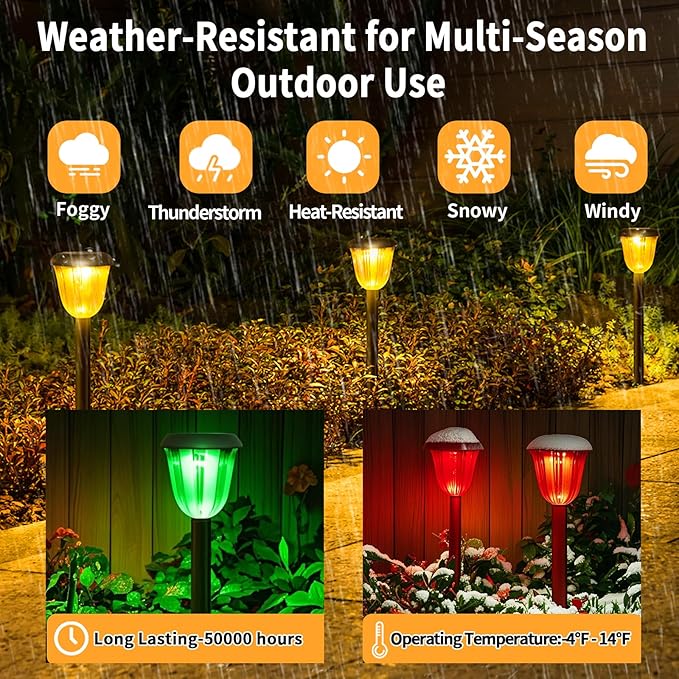 Solar Pathway Light for Outdoor, Solar Powered Pathway Landscape Lighting for Garden, 4 Pack Waterproof Solaire | Lumora