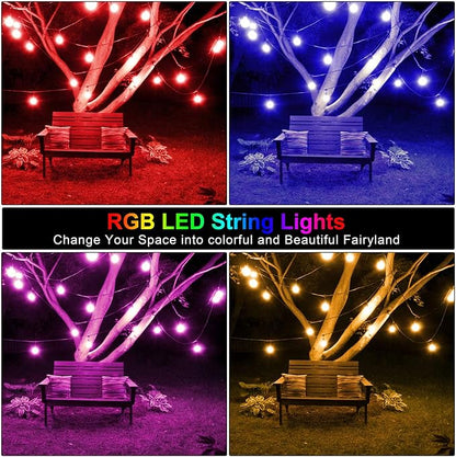 Mlambert 48FT RGB Outdoor Patio Lights Bundle with 1 Controller Box and 1 Remote