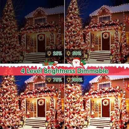 XURISEN 551FT 1400 LED Christmas Lights Outdoor Green Wire String Lights 8 Modes with Timer Memory Waterproof Fairy Light Plug in for Xmas Tree Wedding Yard Party Holiday Decorations(Red+White)