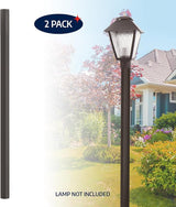 Solus 7-Foot Direct Burial Lamp Post – Outdoor Aluminum Light Pole – Fits Standard 3" Post Top Fixtures – Black | Lumora