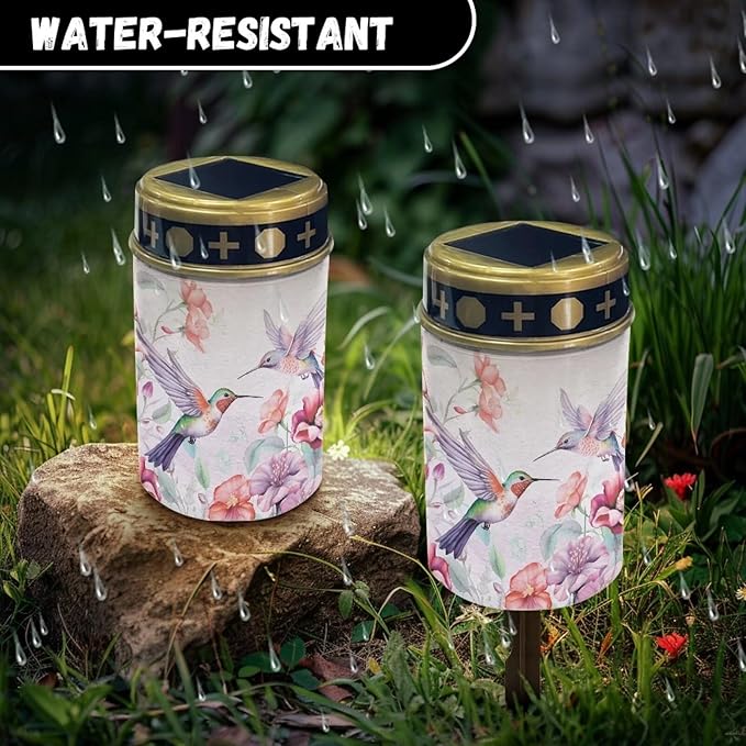 Hummingbird Cemetery Solar Lights for Grave Waterproof and Weather Resistant Solar Lights Outdoor Pathway Flameless | Lumora