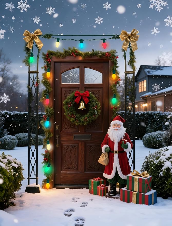 25Ft Multicolor Christmas Lights Outdoor, C9 7W Vintage Ceramic Valentine's Day String Lights with 26 Colorful Bulbs, Hanging Patio Lights for Porch Roofline Christmas Tree Garden Pathway Indoor Decor