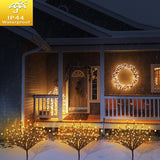 FUCHSUN 3 Pack Solar Outdoor Garden Branch Lights, 2.2 FT 180 LED Lighted Twig Stakes Pathway Branches Light | Lumora