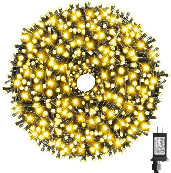 XTF2015 262FT 800 LED Christmas String Lights, Christmas Lights Plug 8 Modes Memory Function with Timer, UL | Lumora