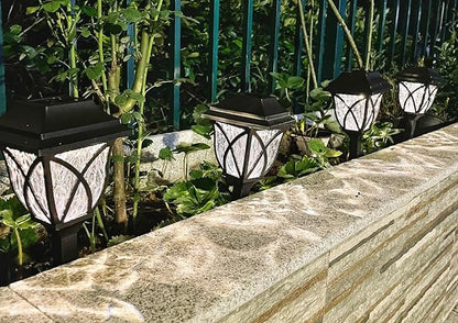 keeda Solar Pathway Lights Outdoor Waterproof Modern Style Design Solar Landscape Light for Outside Garden Yard Walkway Sidewalk Driveway (White, Pack of 4)