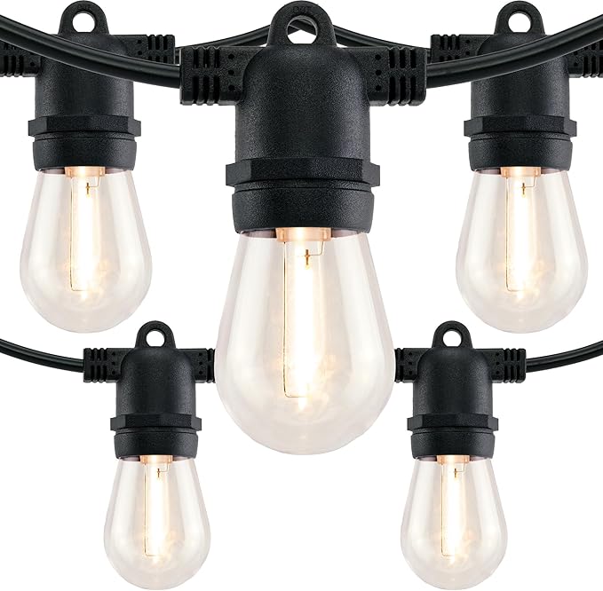 LED Patio String Lights, 35ft 18 Lights Adapter Powered, E26 Socket with S14 Bulbs Weatherproof Outdoor Bistro | Lumora