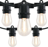 LED Patio String Lights, 35ft 18 Lights Adapter Powered, E26 Socket with S14 Bulbs Weatherproof Outdoor Bistro | Lumora