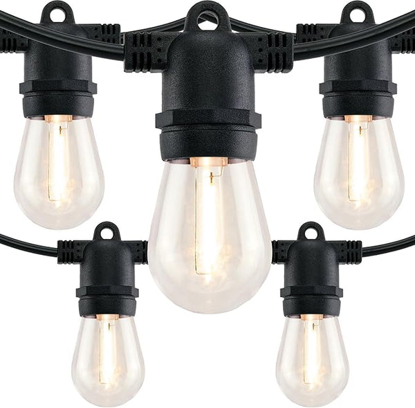 LED Patio String Lights, 35ft 18 Lights Adapter Powered, E26 Socket with S14 Bulbs Weatherproof Outdoor Bistro | Lumora