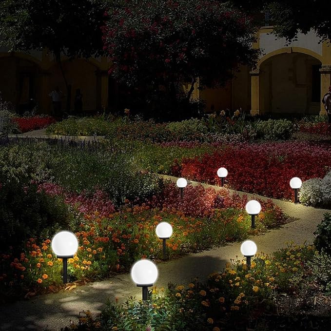 Solar Lights Outdoor, 8 Pack LED Solar Globe Powered Garden Light Waterproof for Yard Patio Walkway Landscape | Lumora