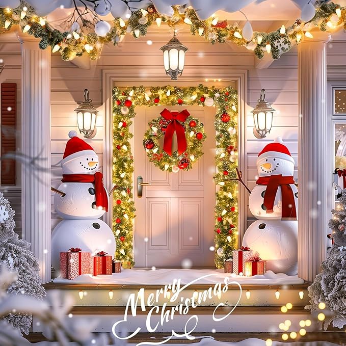 C9 LED Christmas String Lights, 66ft 100 LED Waterproof Strawberry String Lights, Plug-in Extendable Green Wire Lights String for Outdoor Indoor Outside Patio Wedding Party Decoration, Warm White