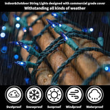 LAMPHOME Blue Christmas Lights Decoration 300Lights 63.8ft(2pk of 150L) UL Certified Mini Bulb String Lights Set | Lumora