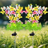 Butterfly Solar Garden Lights Outdoor, 2 Pack Solar Flower Garden Decor, Waterproof Decorative Lights for Outside | Lumora