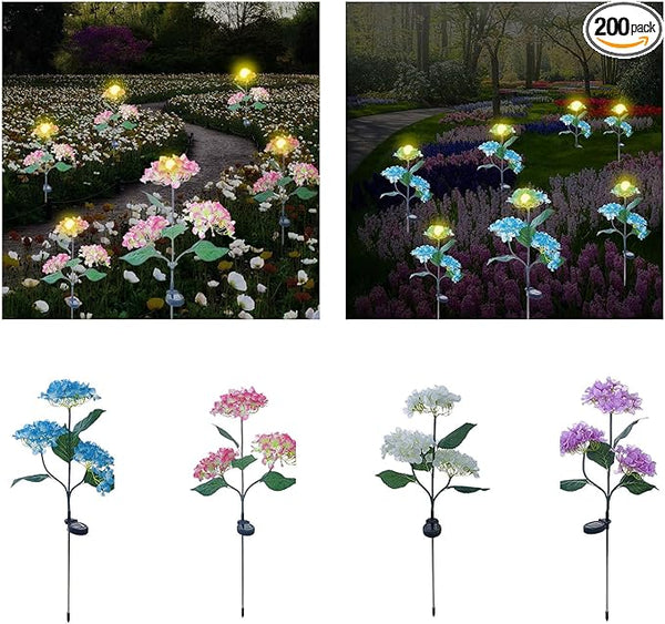 Solar Outdoor Lights, Hydrangea Garden Lights, Waterproof Garden Lawn Lamps, Inserted Flower LED Light for Yard | Lumora