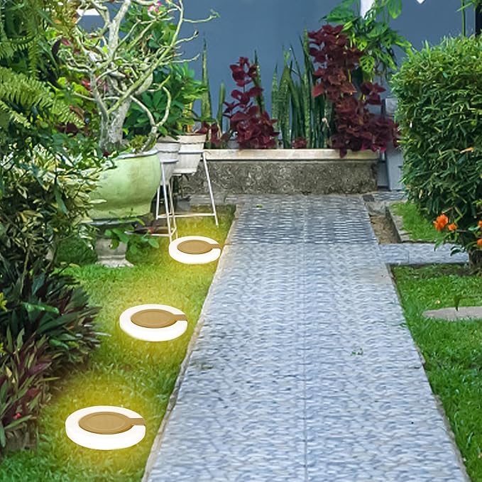 Solar Pathway Lights - Solar Landscape Lights Weather-Resistant | Auto On/Off, Energy-Saving Landscape Lighting for Front Yard, Path, Terrace, Sidewalk, Staircase (Warm Light)